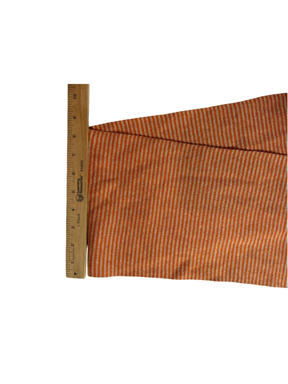 Lands’ End NWT Striped Knit Scarf Orange Tan Wool Blend Preppy Coastal